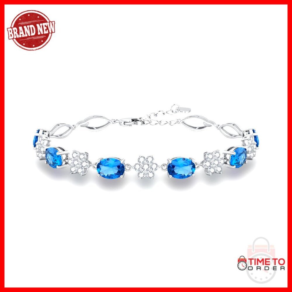 Elegant Sterling Silver Charm Bracelet Platinum Plated Hypoallergenic Gift